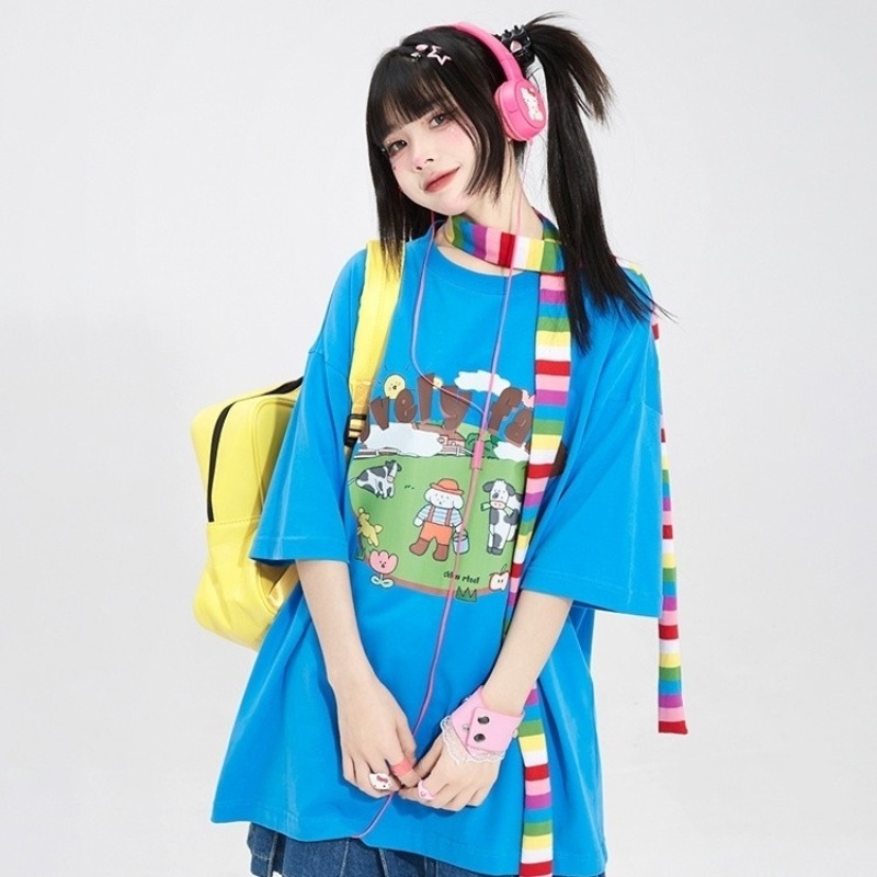 Farming Japan - Y2K Aesthetic Oversized T-Shirt Sweet Girls