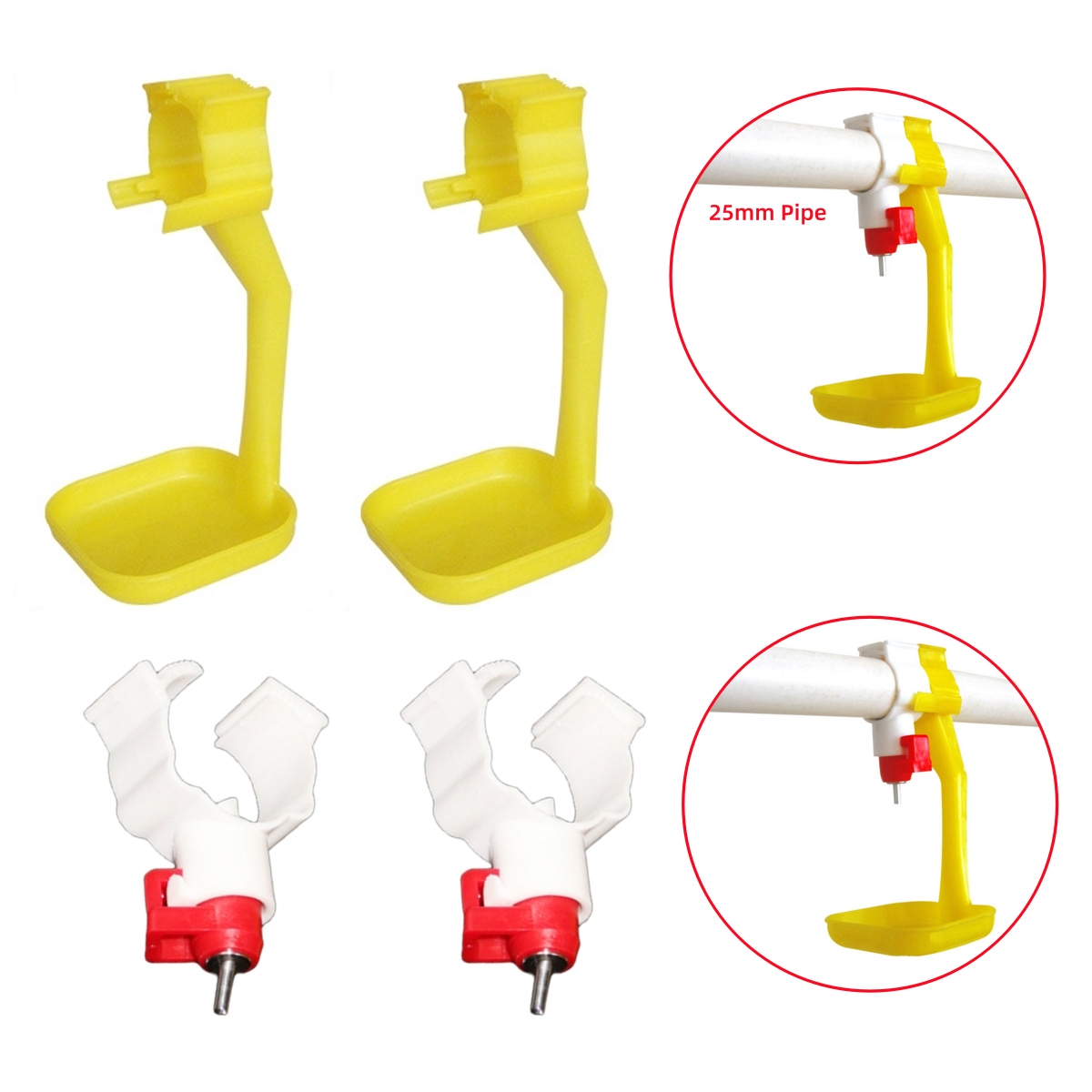 Chicken Nipple Drinker - 40Pcs Chicken Duck Hanging Cup and