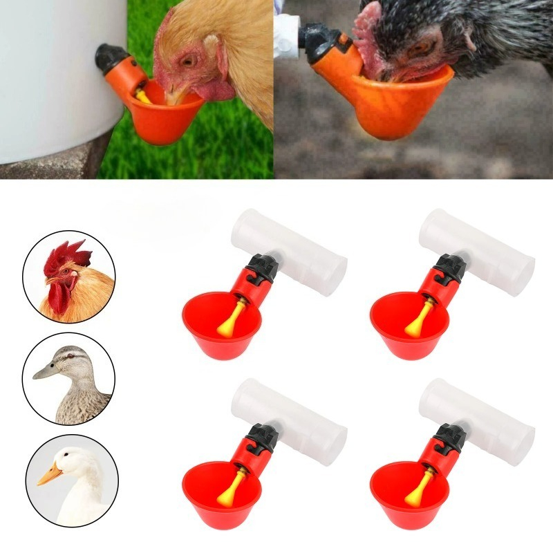 Chicken Nipple Drinker - 4Pcs Automatic Chicken Quail Drinker Bowl
