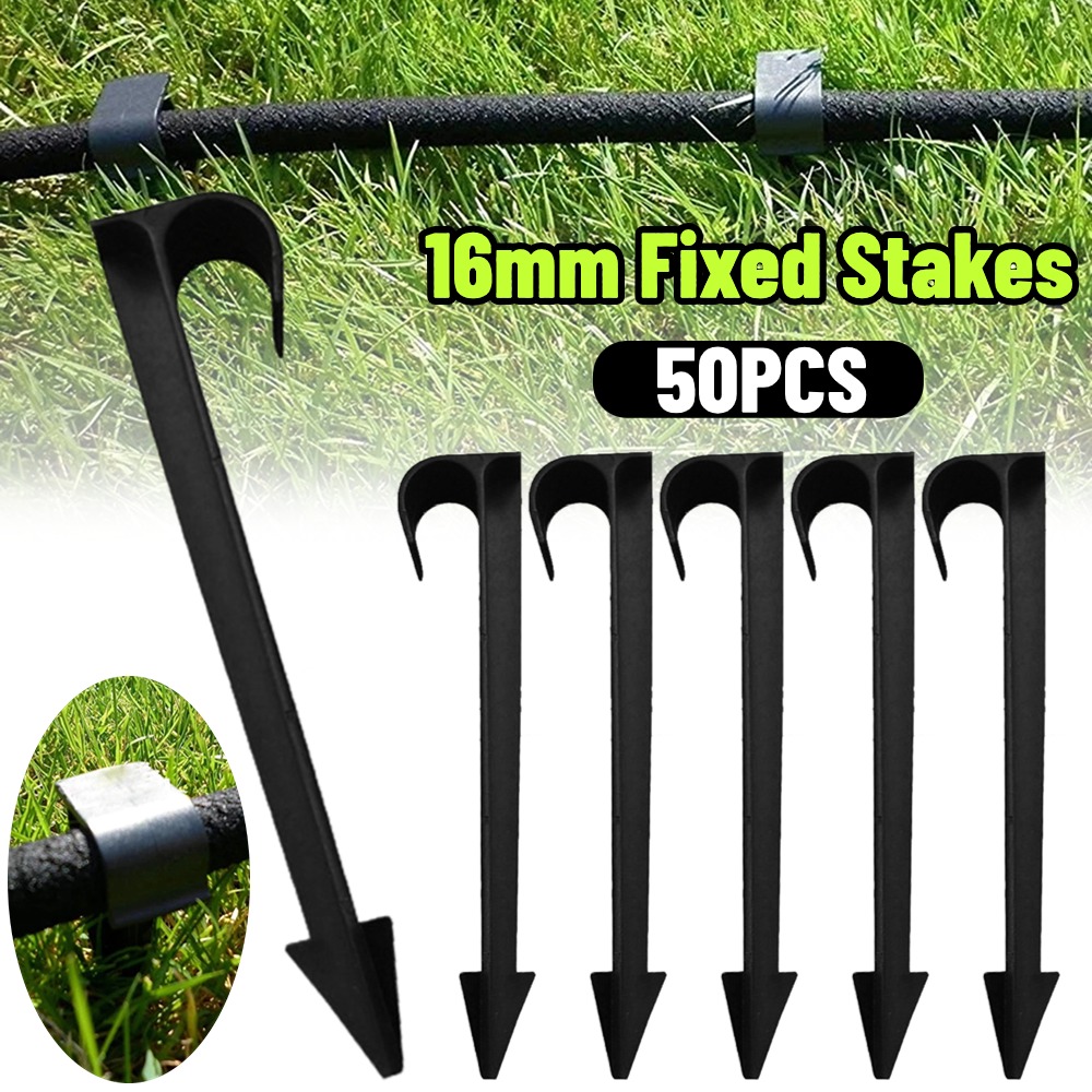 Irrigation Drip Tape - 50PCS Garden Irrigation Hose Anchors 16mm