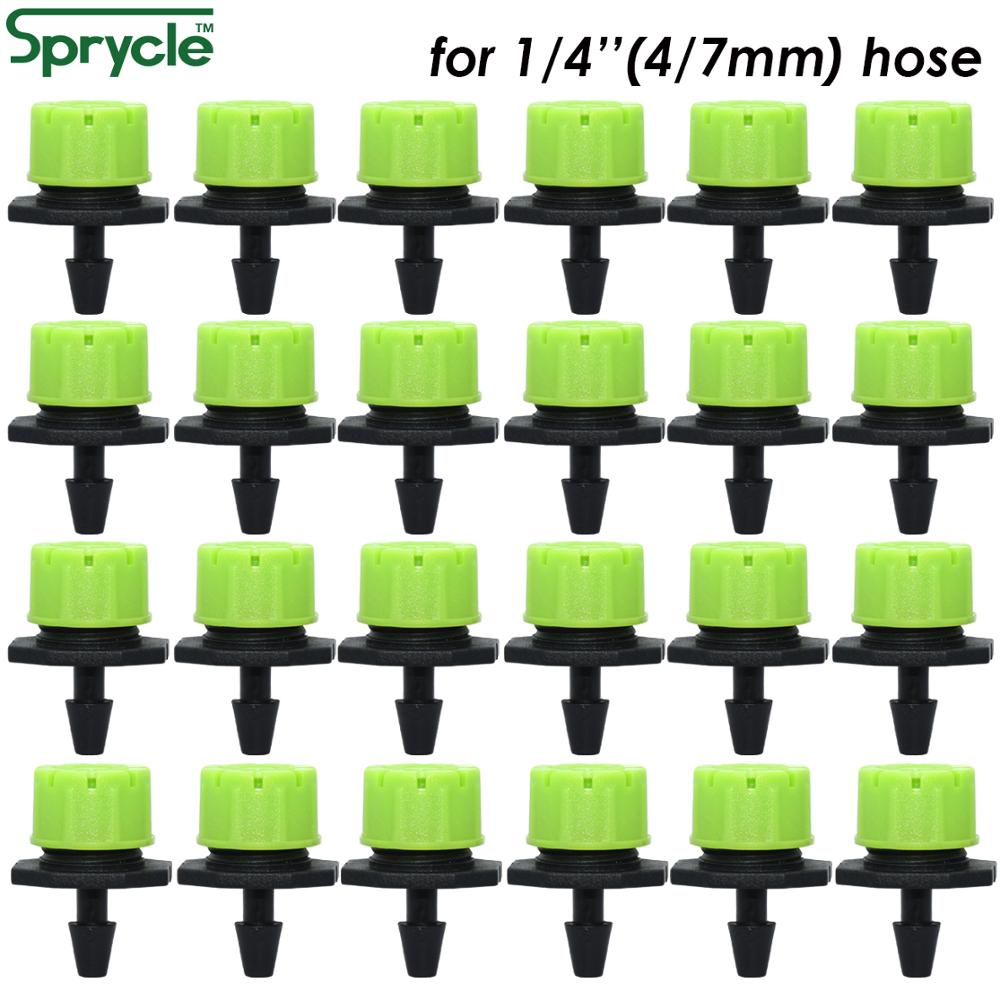 Irrigation Drip Tape - SPRYCLE 50-800PCS Green 1/4'' Adjustable Dripper