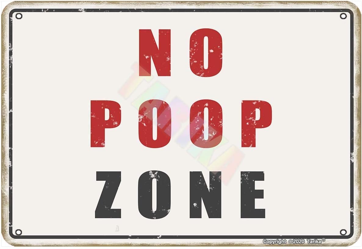 No Poop Zone Metal Sign Vintag - Farming Zone review and price