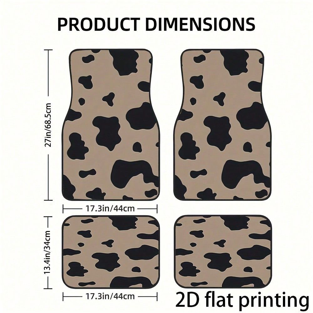 4pcs Car Floor Mats, Cow Spot  - Cow Mat Rubber review and price