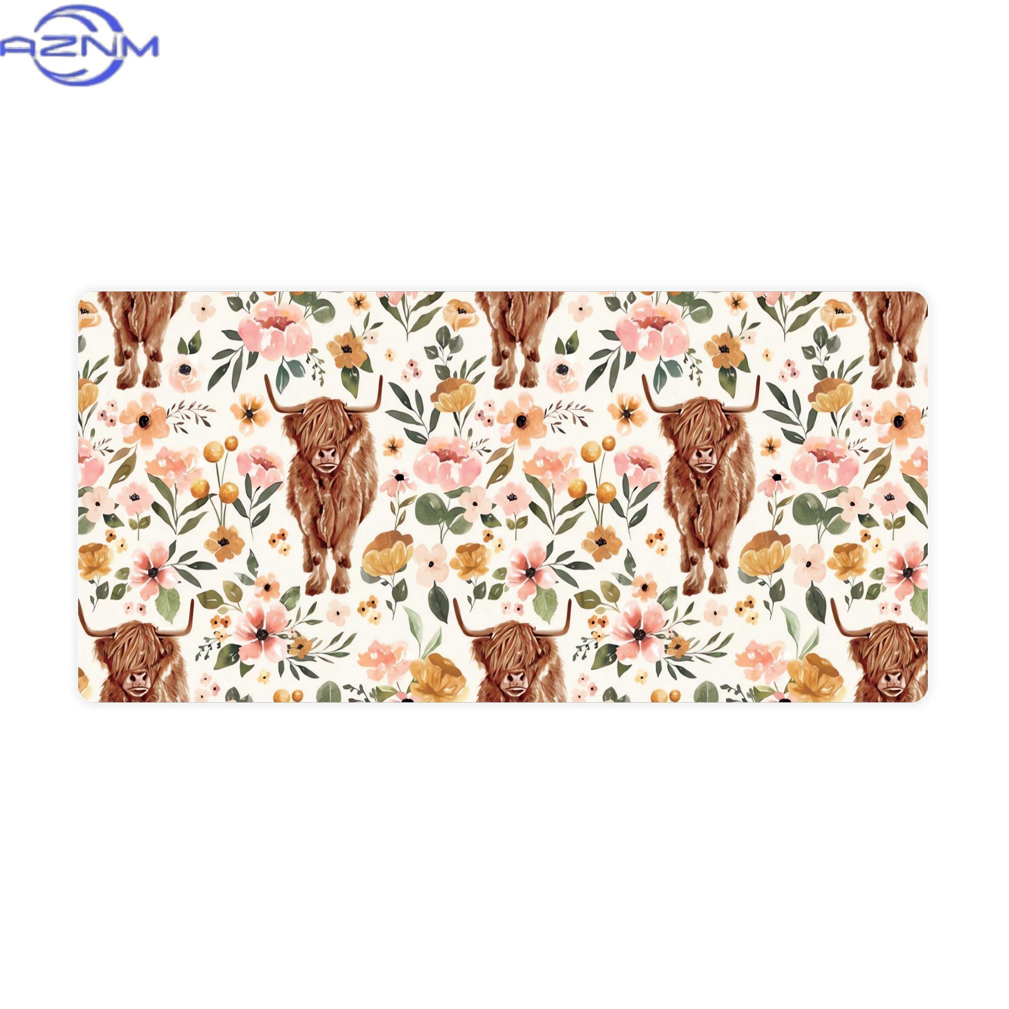 Highland Cow Boho Floral Aesth - Cow Mat Rubber review and price