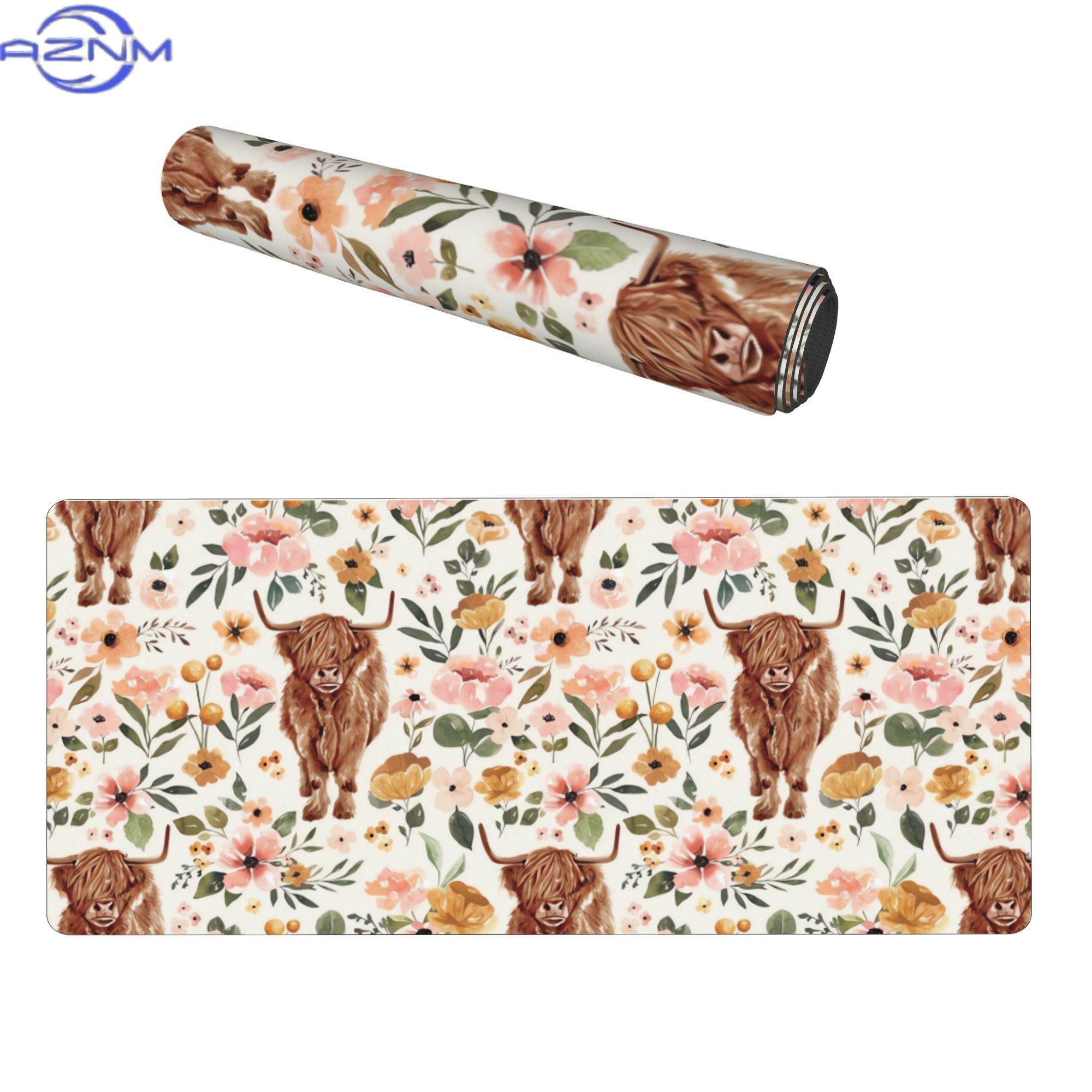 Highland Cow Boho Floral Aesth - Cow Mat Rubber review and price