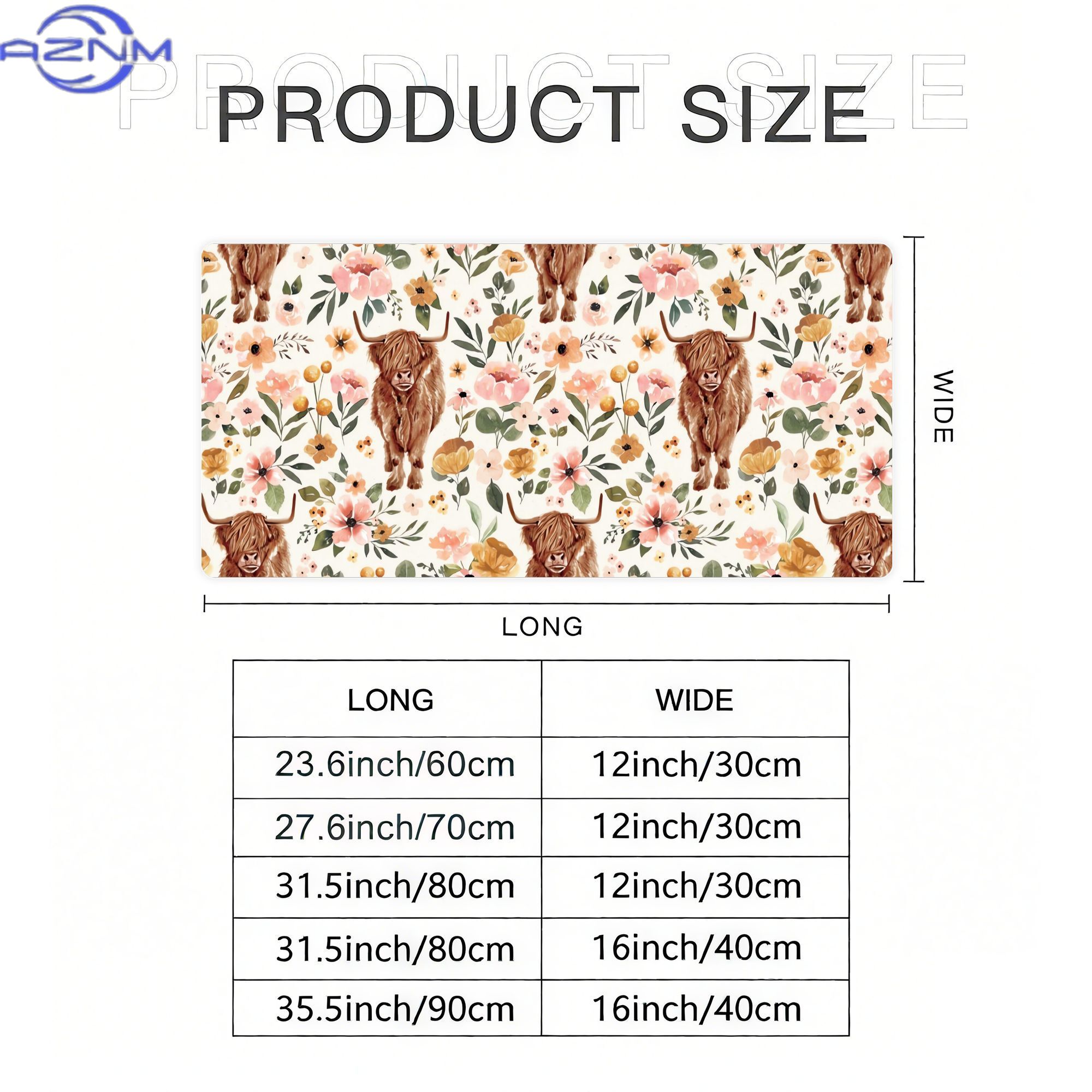 Highland Cow Boho Floral Aesth - Cow Mat Rubber review and price