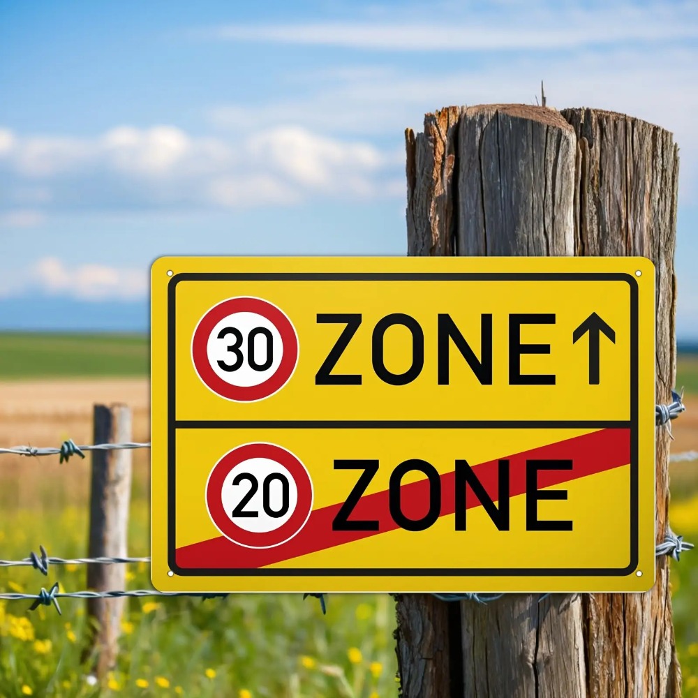 Tin Sign - 30 20 Speed Limit Z - Farming Zone review and price
