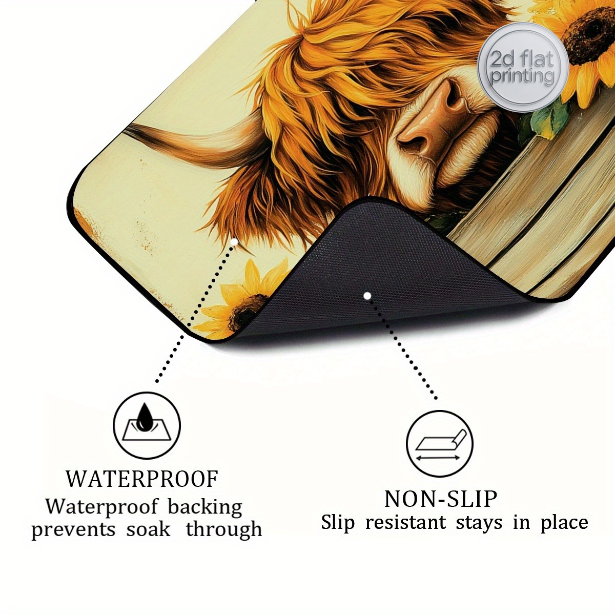 1pc Decorative Dish Drying Mat - Cow Mat Rubber review and price