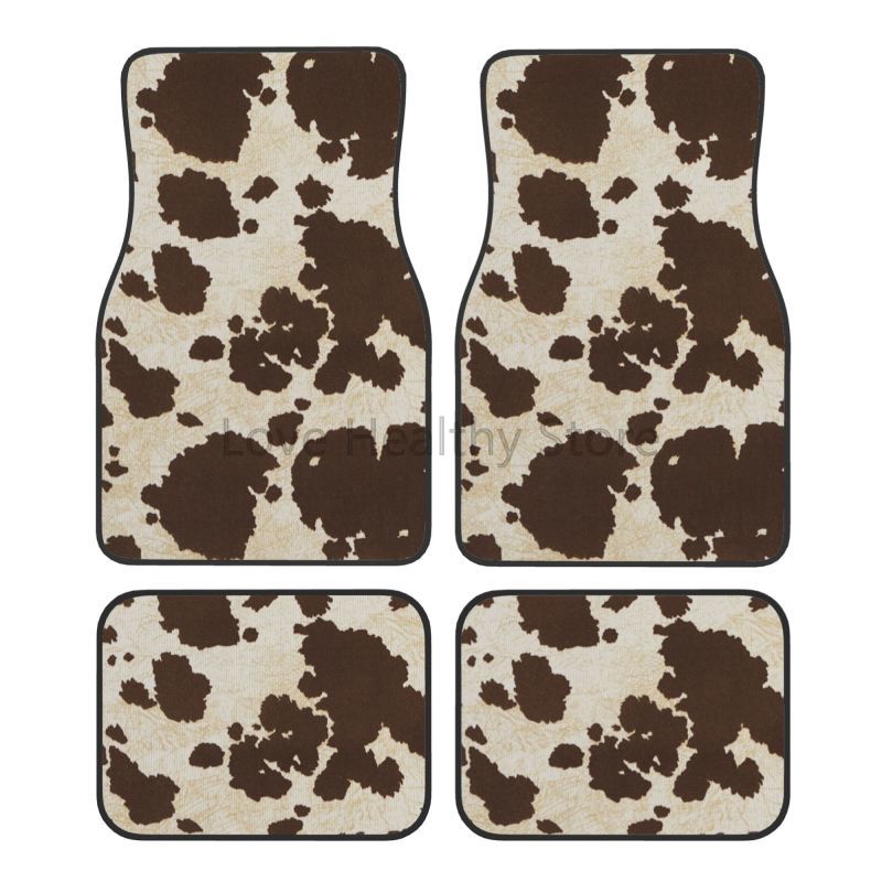 Cow Car Floor Mats Set of 4 Br - Cow Mat Rubber review and price