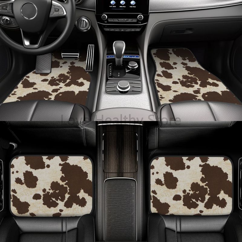 Cow Car Floor Mats Set of 4 Br - Cow Mat Rubber review and price
