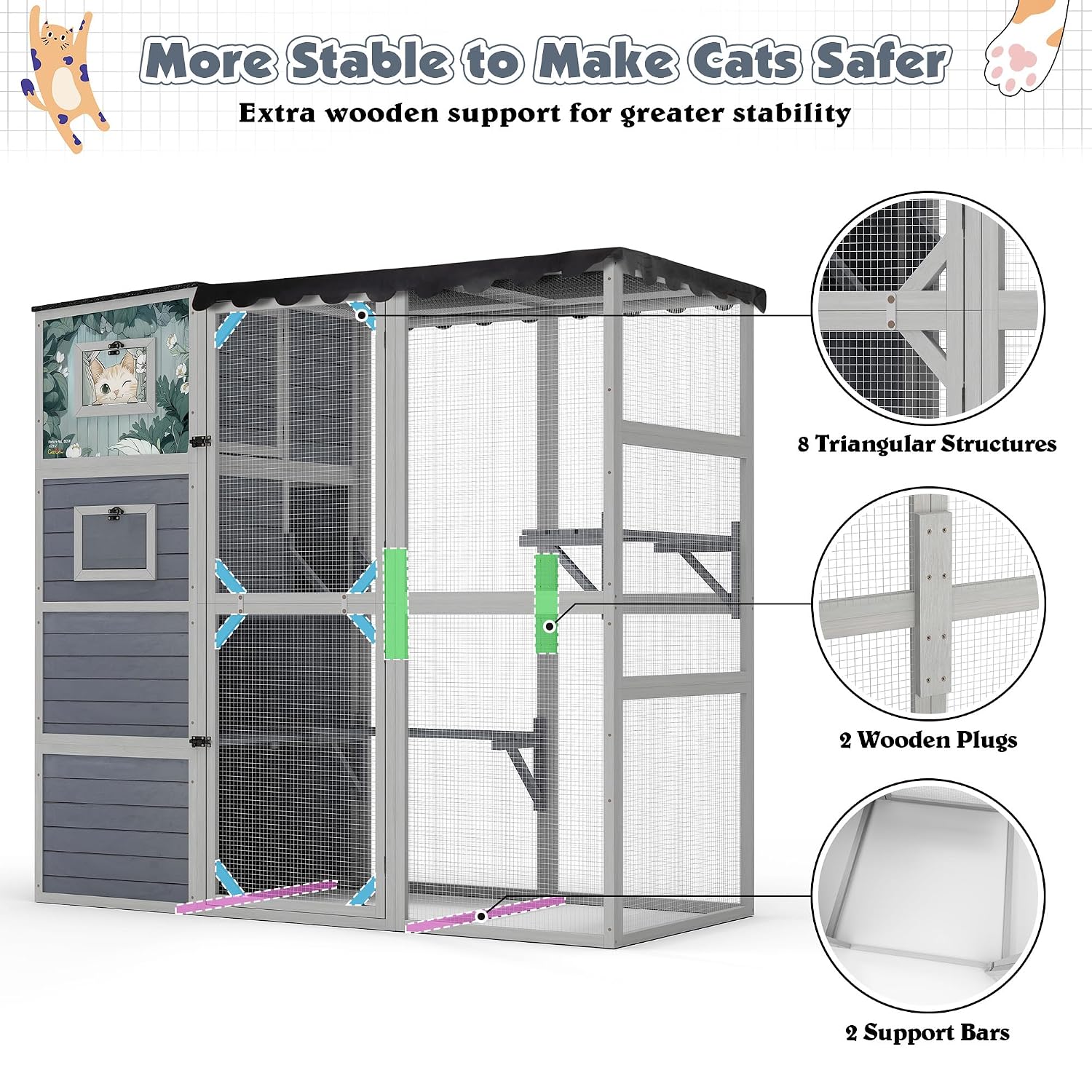 Large Wooden Outdoor Cat Enclo - Farming Zone review and price